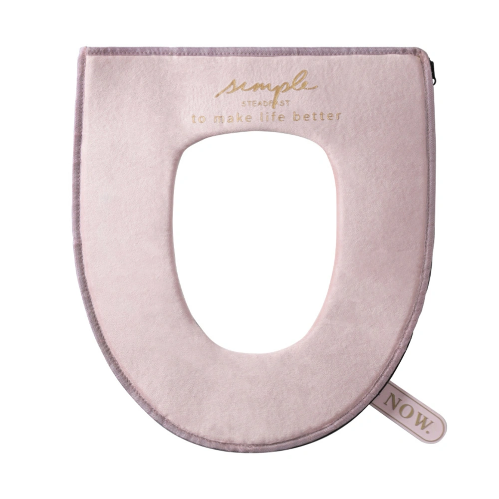 Pink Zipper Toilet Seat Cushion with Hanging Loop Toilet Seat Covers