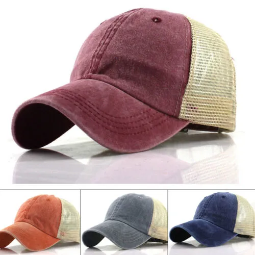 Men Sport Baseball Mesh Hat, Adjustable Running Visor Quick-Drying Cap