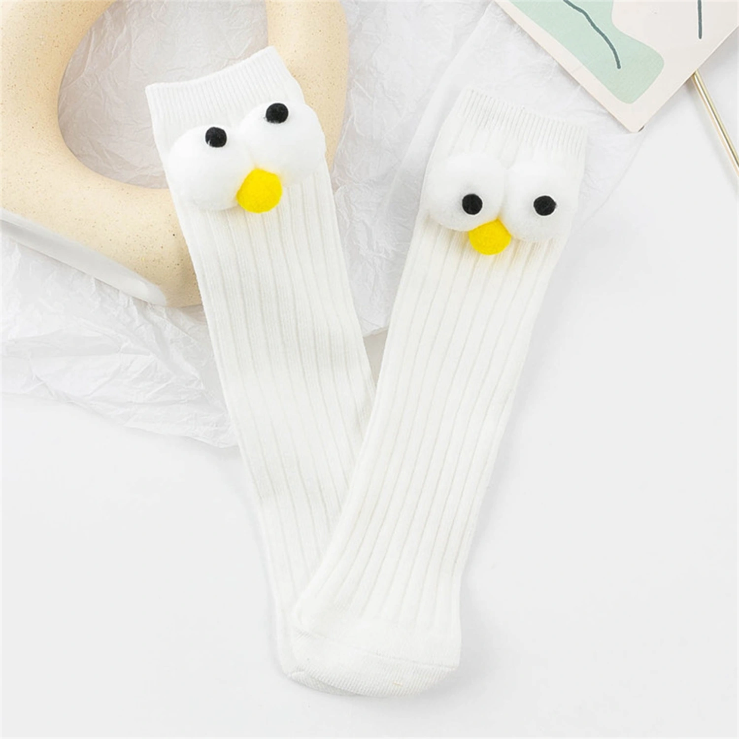 Baby Knee High Socks Soft Toddler Tube Socks Funny Big Eye Tall Socks
