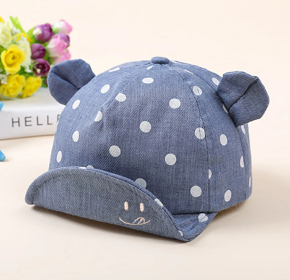 8-20 Months Baby Hat Dot Pattern Sun Hat With Ears Photography Props