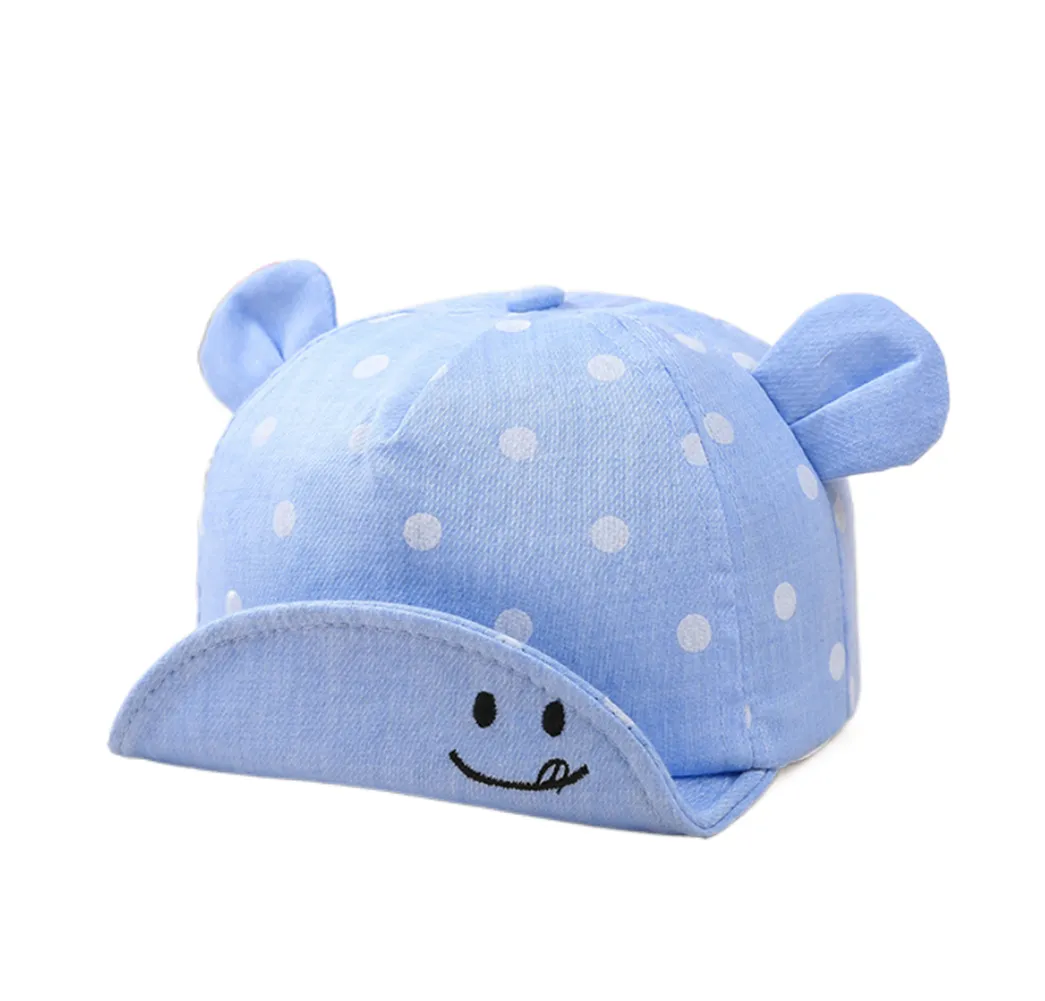 8-20 Months Baby Hat Dot Pattern Sun Hat With Ears Photography Props