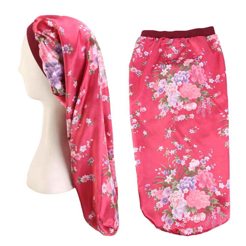 Women Wide Band Hat, Shower Night Cap, Long Bonnet Head Wrap