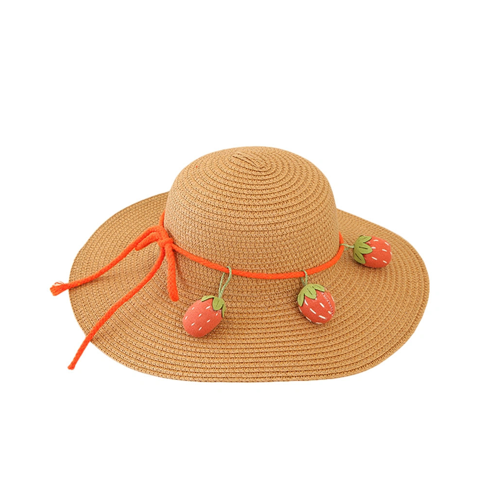 Kids Hat, Girls Bucket Hat Fisherman Cap with Strawberry Decors