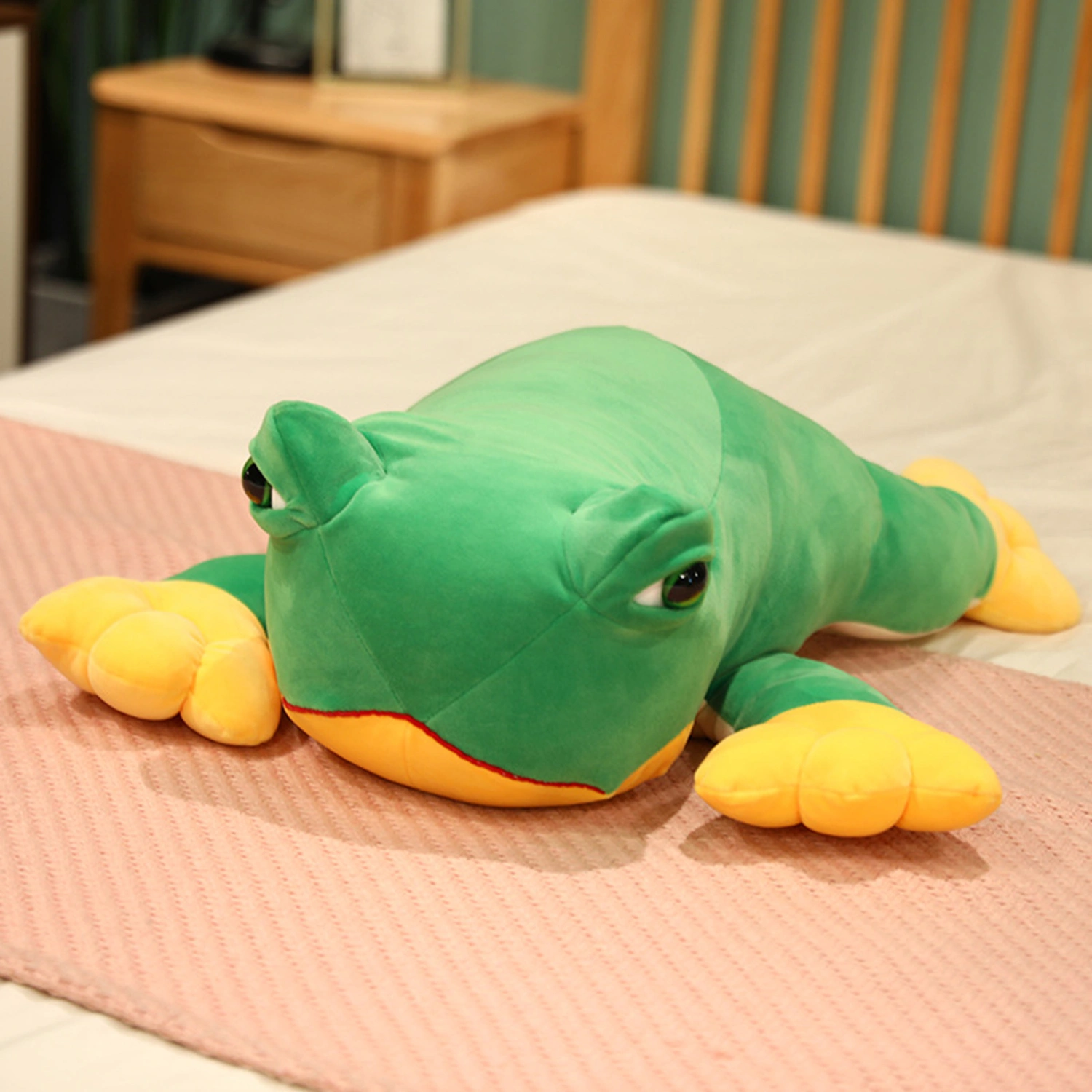 Stuffed Animal Frog Throw Plush Pillow Doll Fluffy Hugging Cushion