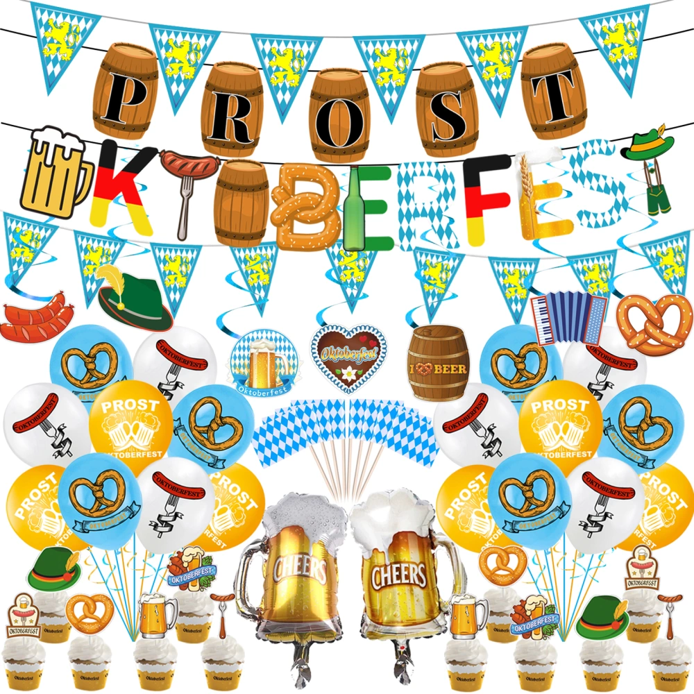 74Pcs Beer Party Decorations, Oktoberfest Beer Themed Party Supplies