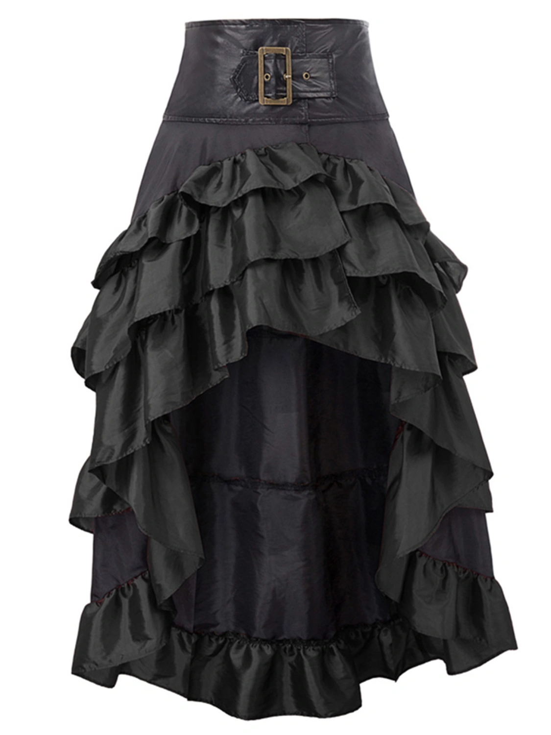Women's Gothic Steampunk Skirt Renaissance Style High-Low Belted Skirt Victorian Skirt Cosplay Costume