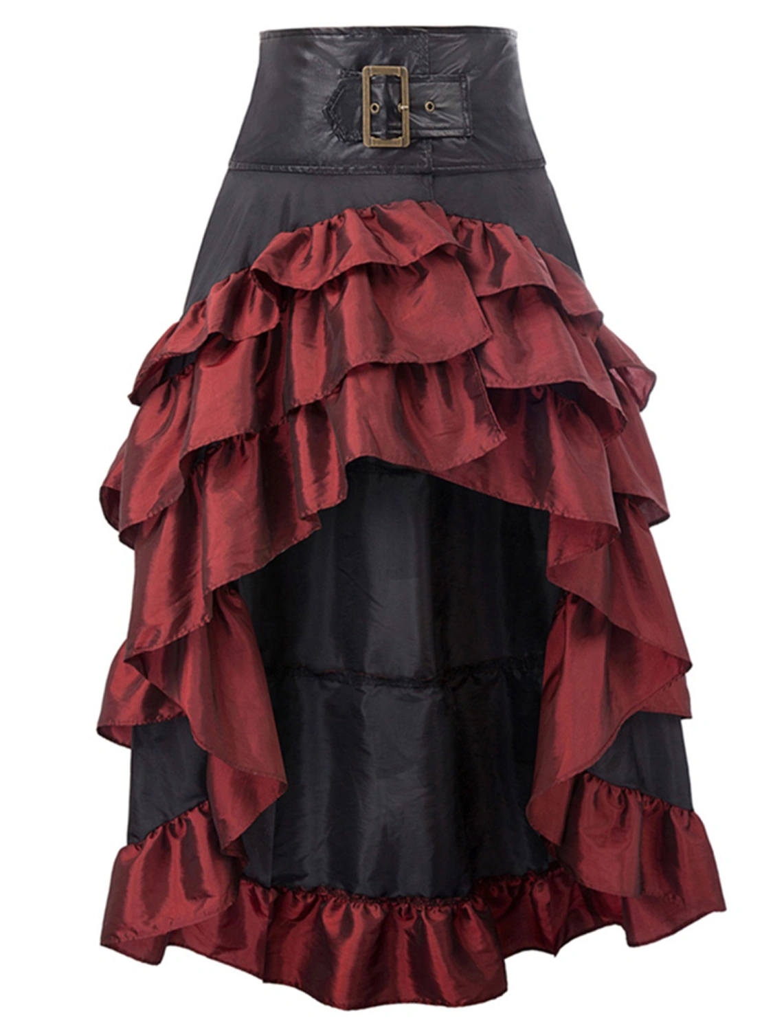 Women's Gothic Steampunk Skirt Renaissance Style High-Low Belted Skirt Victorian Skirt Cosplay Costume