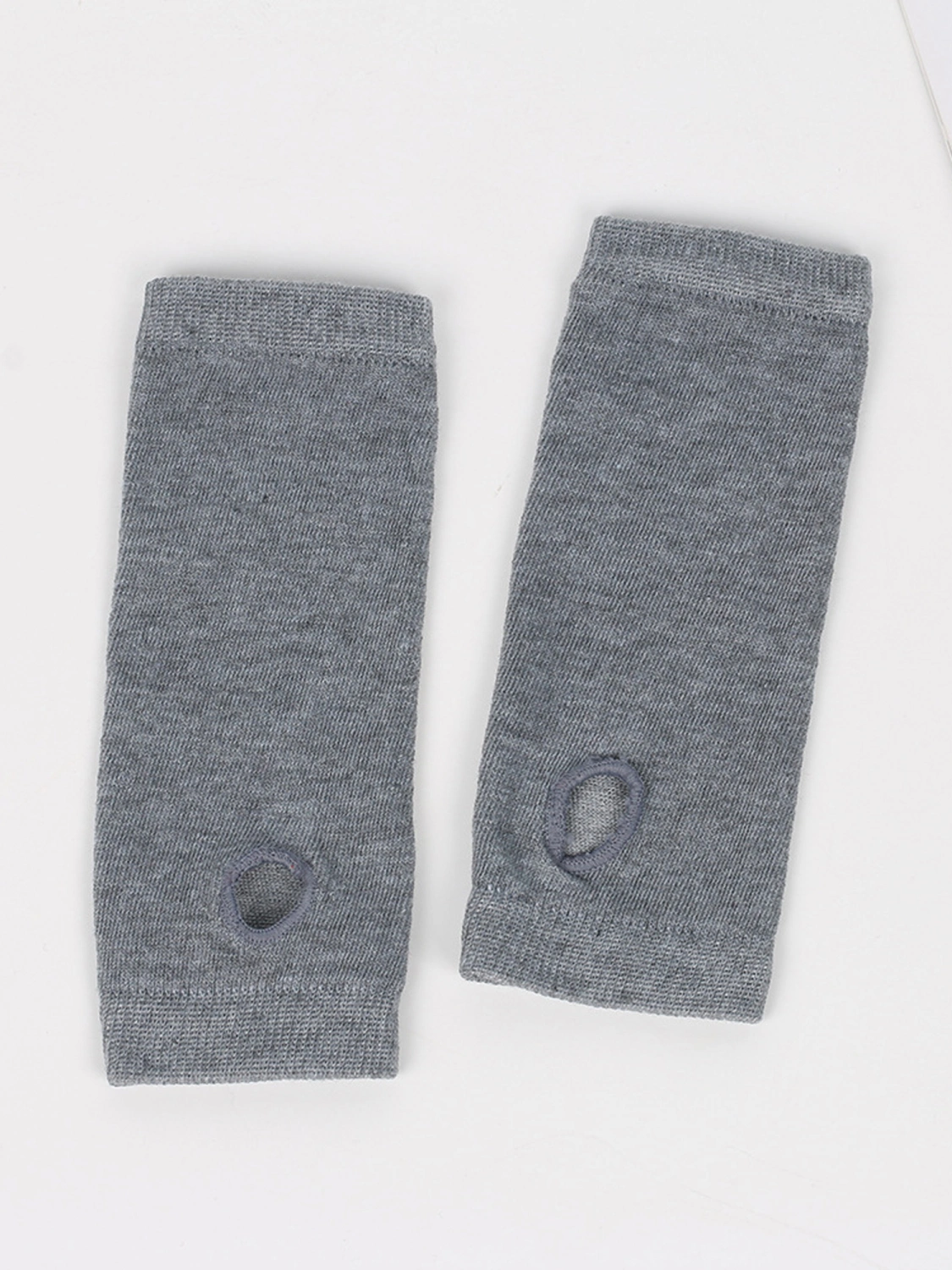 Half Finger Mitten, Solid Color/ Stripe Knit Gloves with Thumb Hole