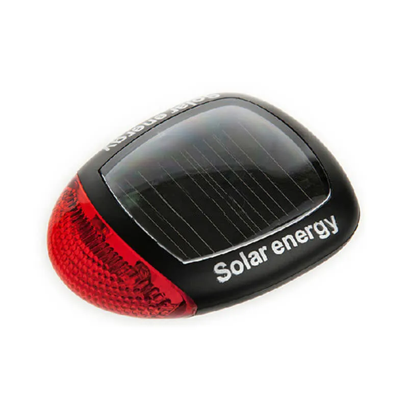 Solar Powered Rear Tail Light Bicycle Bike Flashing Safety LED Lamp