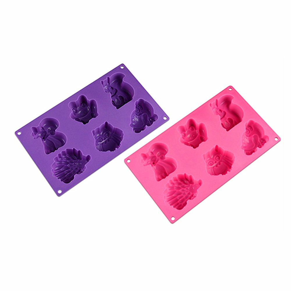 6 Cavity Silicone Cake Mold Cute Cartoon Animal Hedgehog Baking Tool