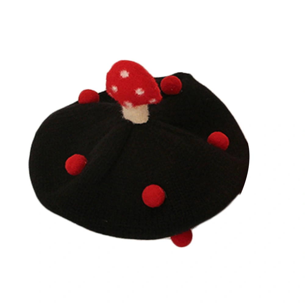 Cute Toddler Mushroom Beret Hat Knitted Beanie Cap for Girls Boys