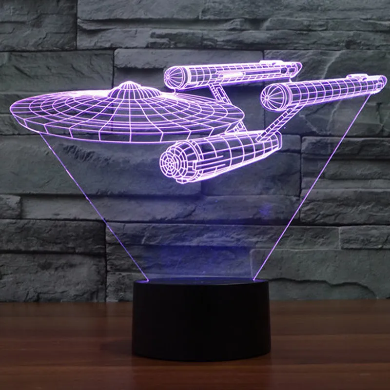 3D Airship LED Night Lamp, 7 Color Touch Switch Table Desk Lamp