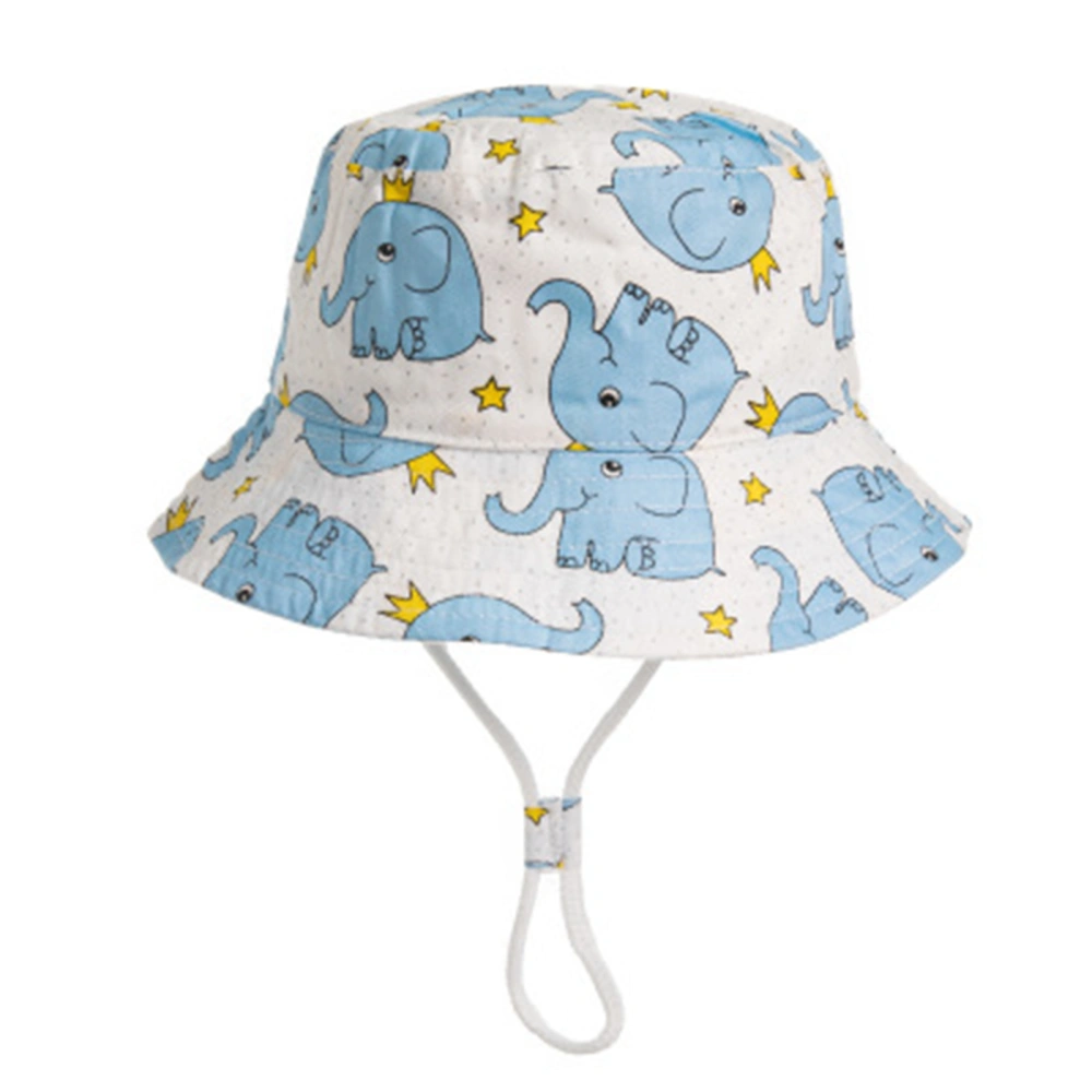 Kids Flower/ Animal Print Fisherman Cap Bucket Hat with Wind Rope