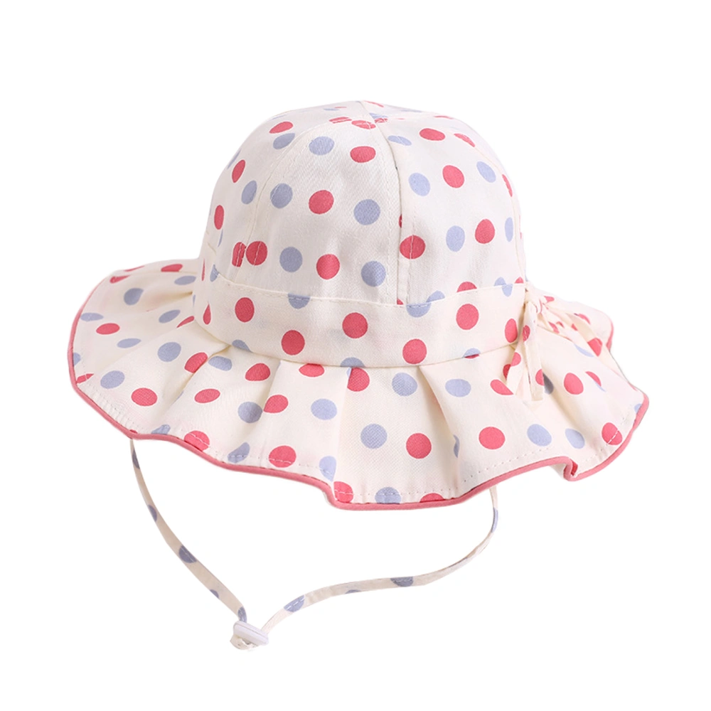 Children Kids Girls Fisherman Hat Princess Colorful Dot Print Cap