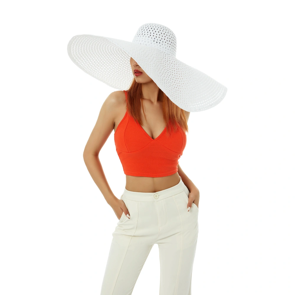 Women Sun Visor Hat, Solid Color/Color Contrast Wide Brim Cap