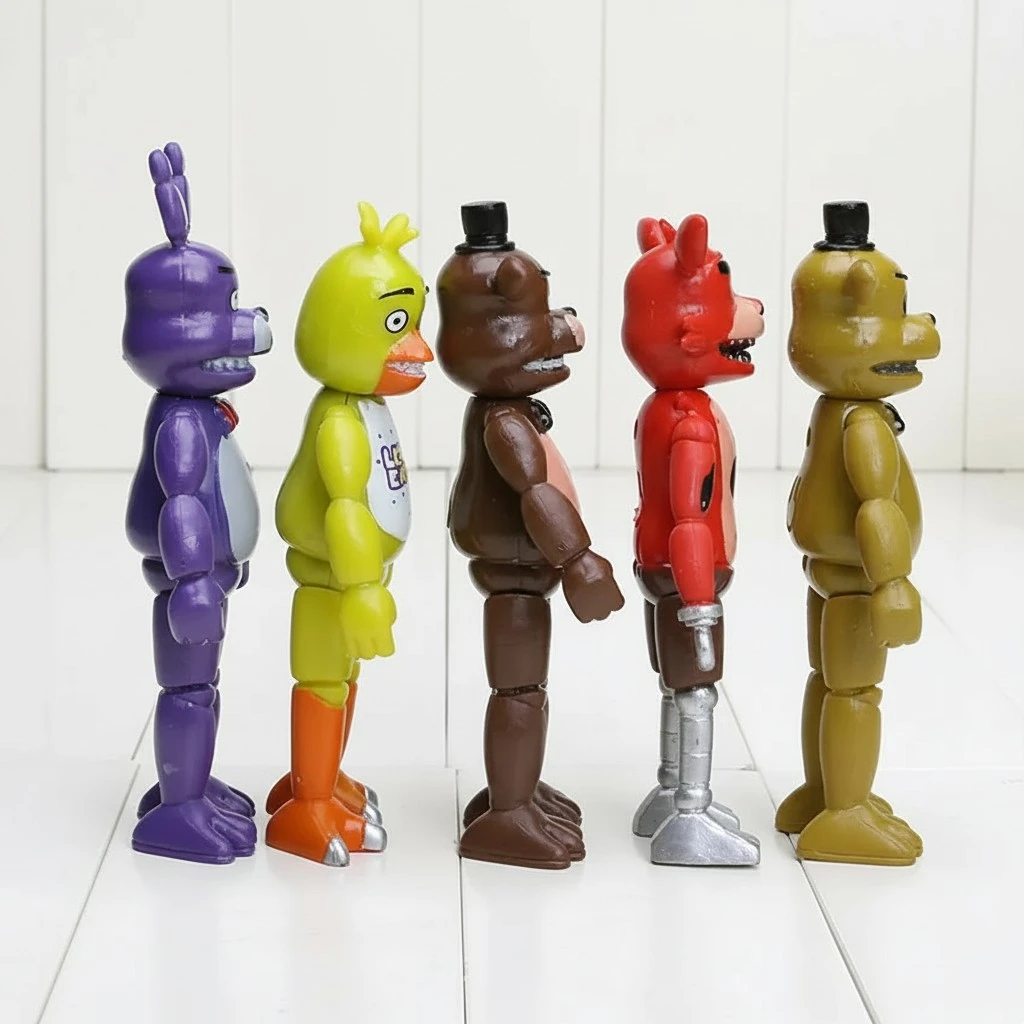 5 PCs A Set Five Standing Animal Dolls, 5.5 Inches Action Figures