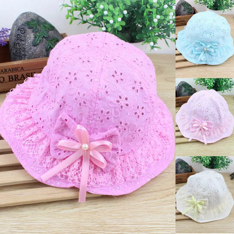 Toddler Girls Cotton Sun Hat Flower Princess Outdoor Summer Bucket Sun Hat