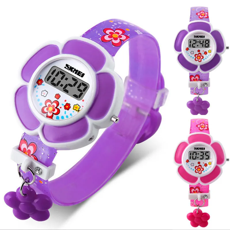 Kids Grils Wrist Watches, 3D Cute Cartoon Flower Electronic Digital Watch