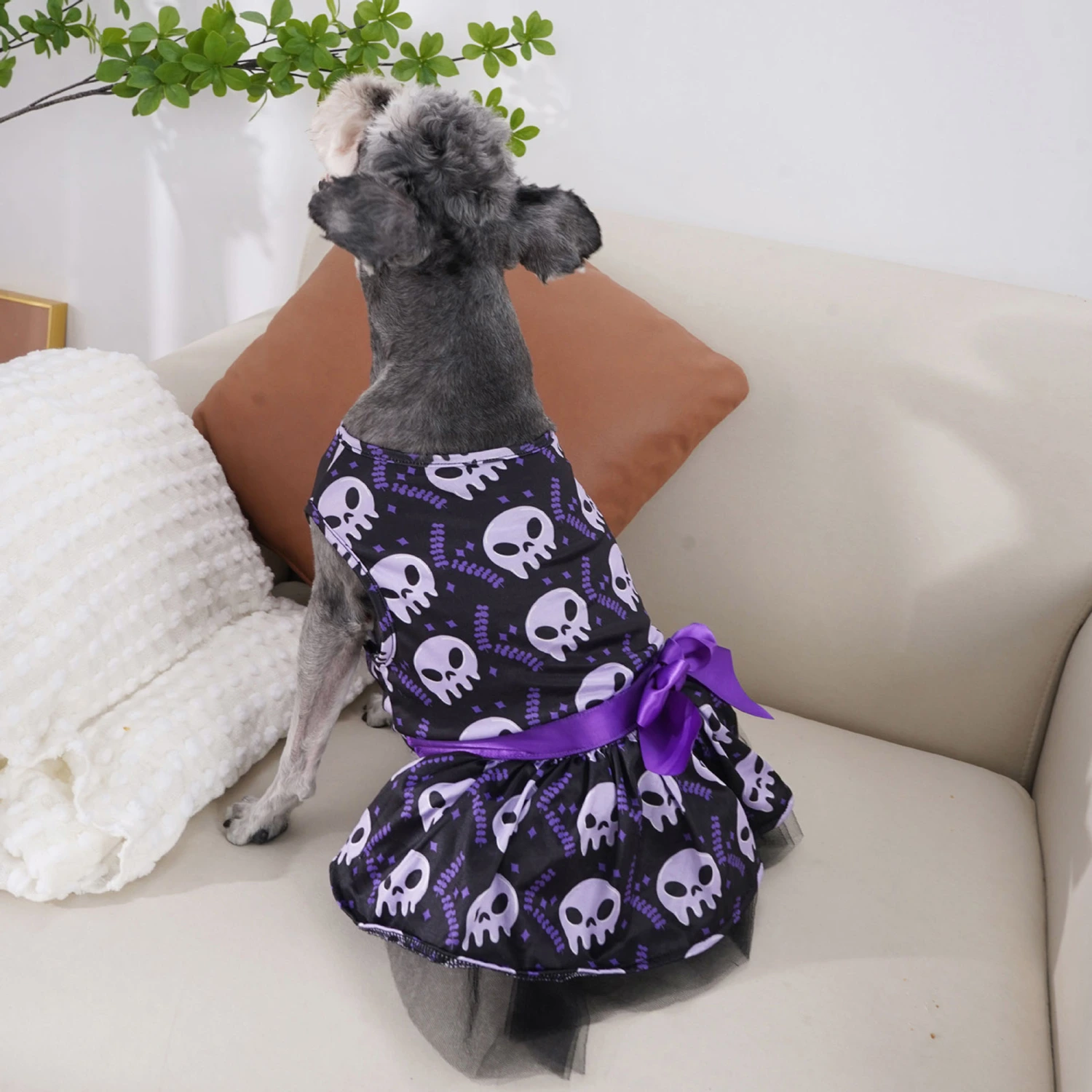 Pumpkin Dog Costumes Halloween Ghost Skull Puppy Dog Dress for Party