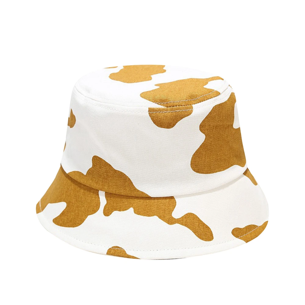 Women Men Bucket Hat Cow Print Wide Brim Sun Protection Fisherman Cap