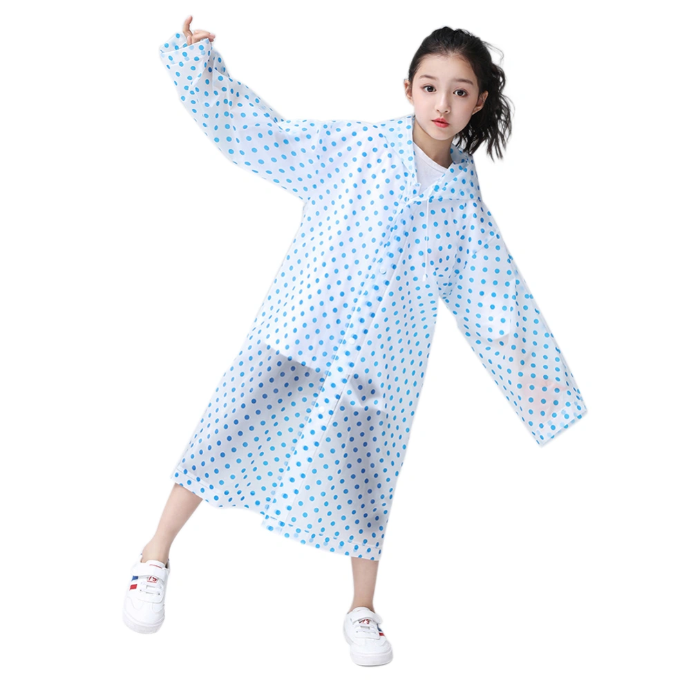 Kids Poncho Reusable Hooded Long Snap Button Waterproof Raincoat