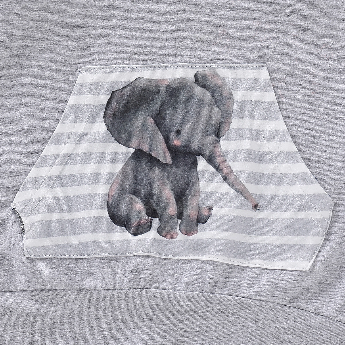 2Pcs Baby Spring Tracksuit, Elephants Stripes Pullovers + Casual Pants