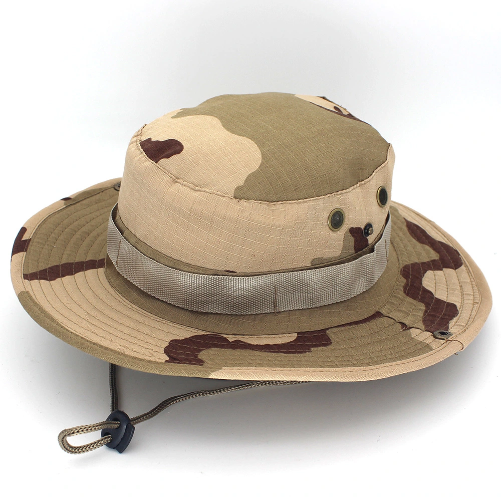 Unisex Cap Wide Brim Round Adjustable Camouflage Sunscreen Camping Outdoor Hat