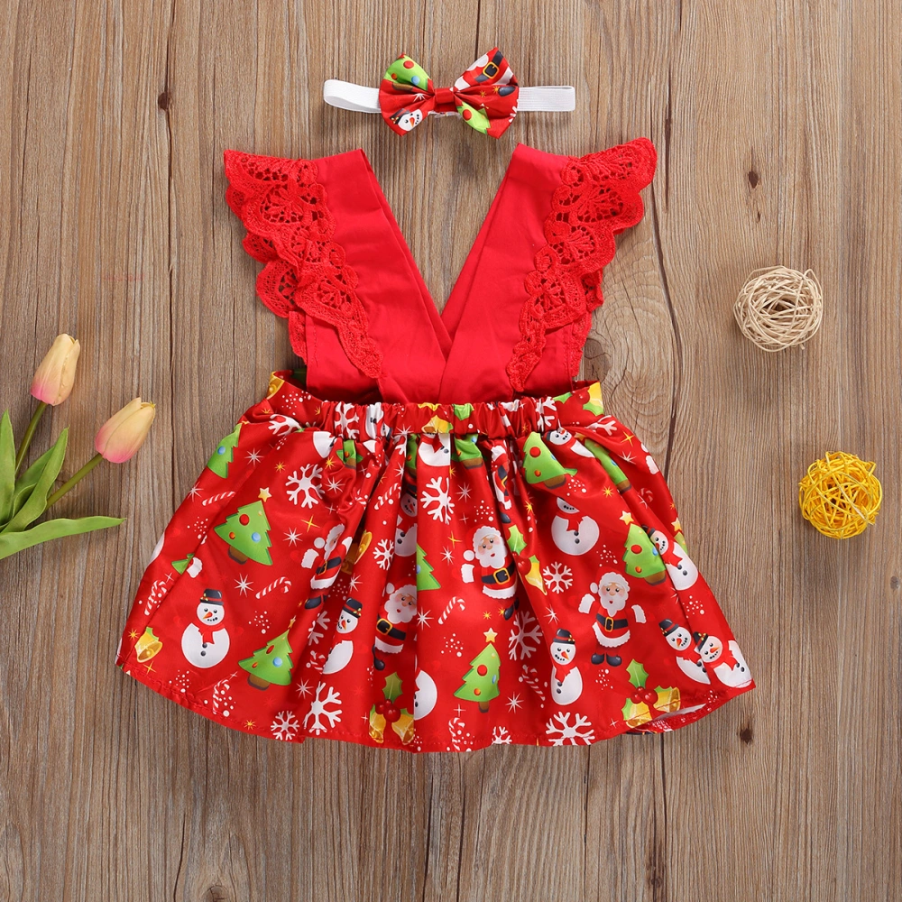 Infant Baby Princess Style Bodysuit, Ruffled Short Romper with Bow Hairband