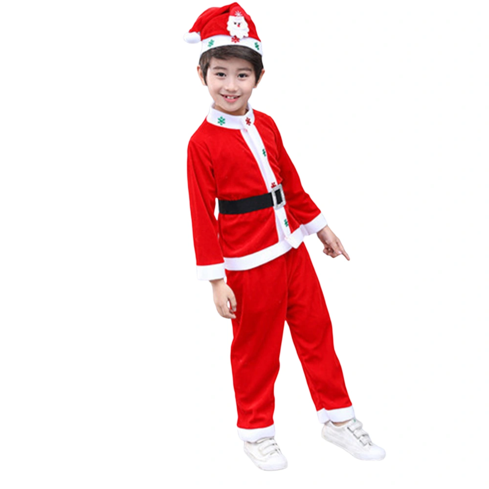 Kids Christmas Costume Red Long Sleeve Tops Pants/Skirt and Cute Hat 