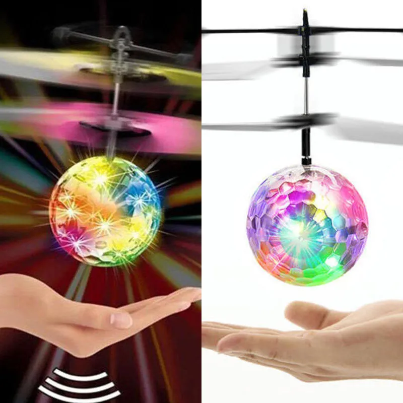 Infrared Induction Flying UFO Helicopter with Rainbow Shinning LED Lights