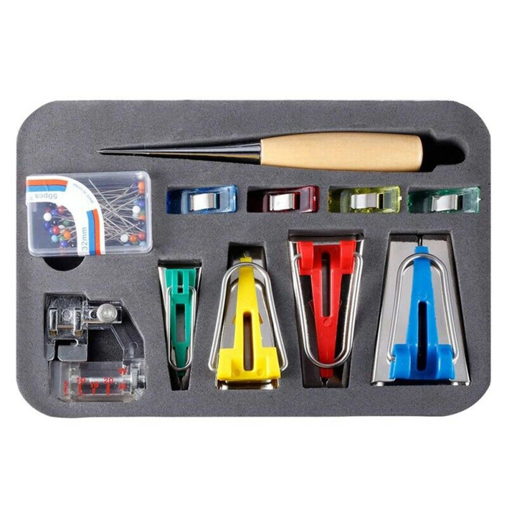 Multiple Purposes Quilting Tools Set, Portable Sewing Bias Tape Maker Kit