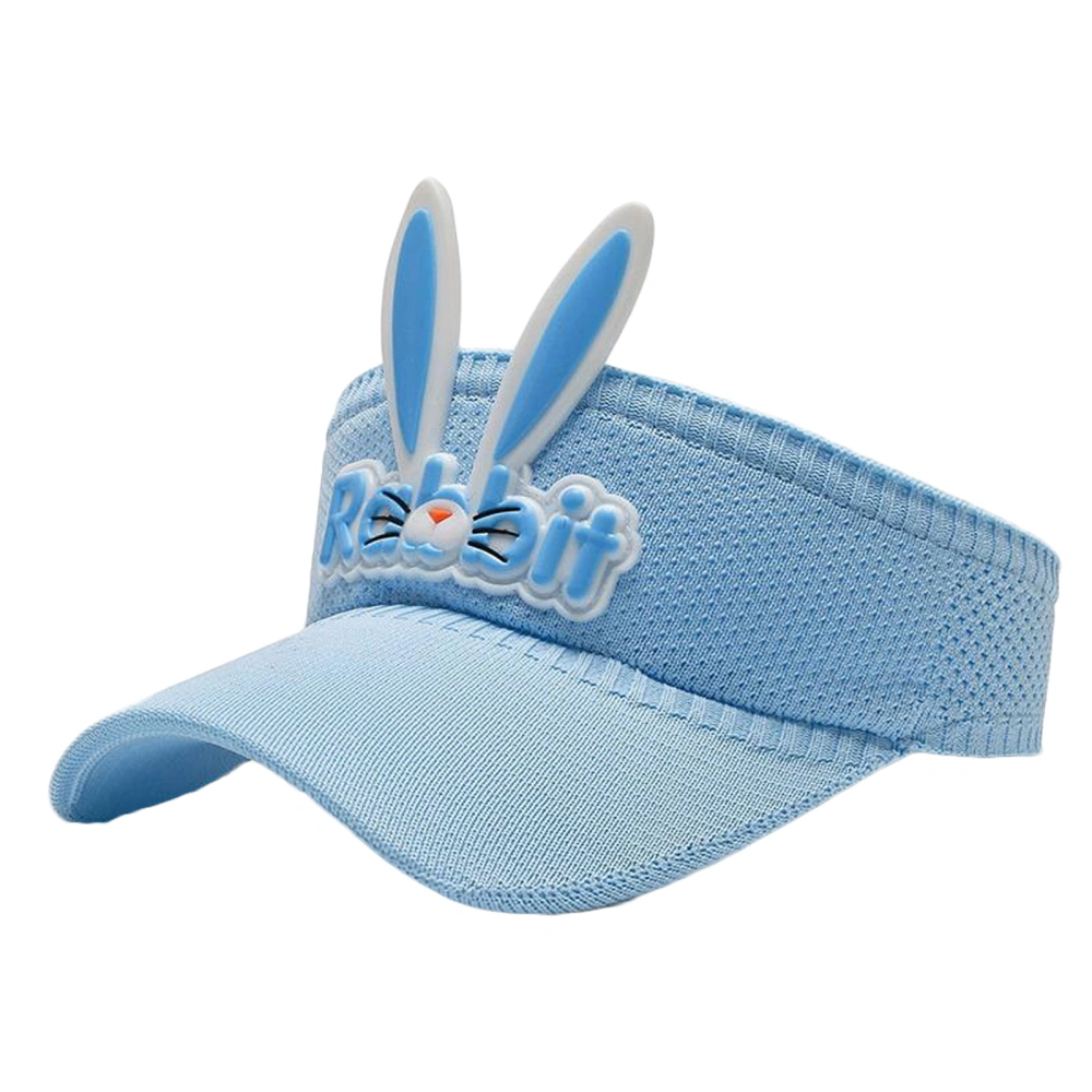 Sun Visor Hat for Girls Cartoon Rabbit Ears Letter Empty Top Hats