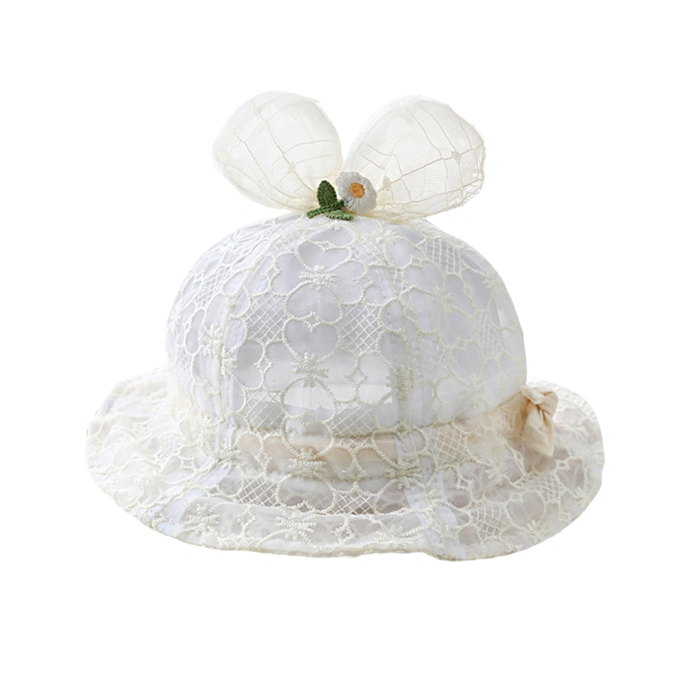 Infant Girls Fisherman Hat Cute Cartoon Lace Flower Bucket Cap