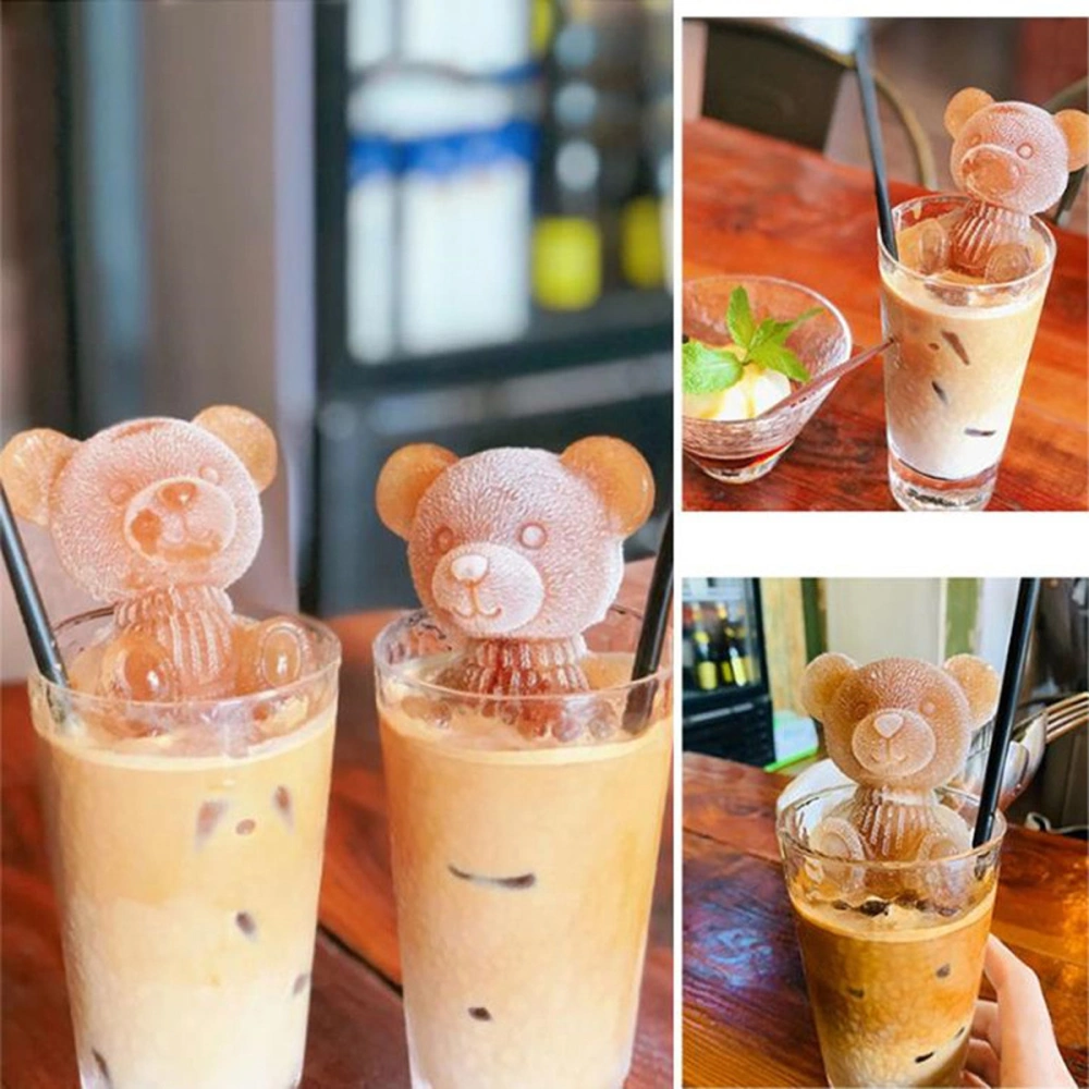 3D Teddy Bear Mold, Silicone Soap Mold, Ice Cube for Coffee Milk