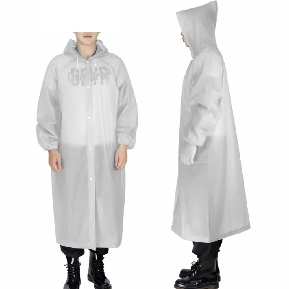 Adult Disposable Raincoat, Unisex Waterproof Rain Poncho Hooded Coat