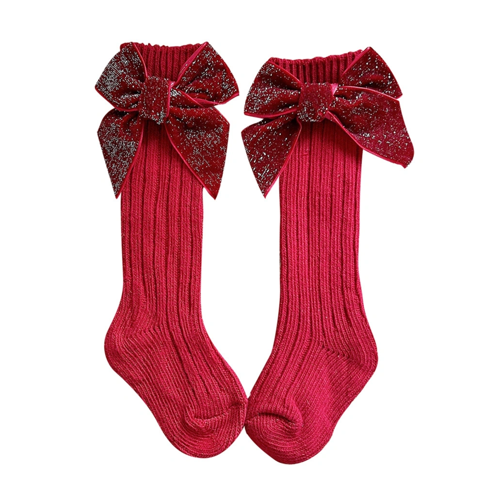 Christmas Baby Girls Socks, Soft Warm Bowknot Festival Winter Socks