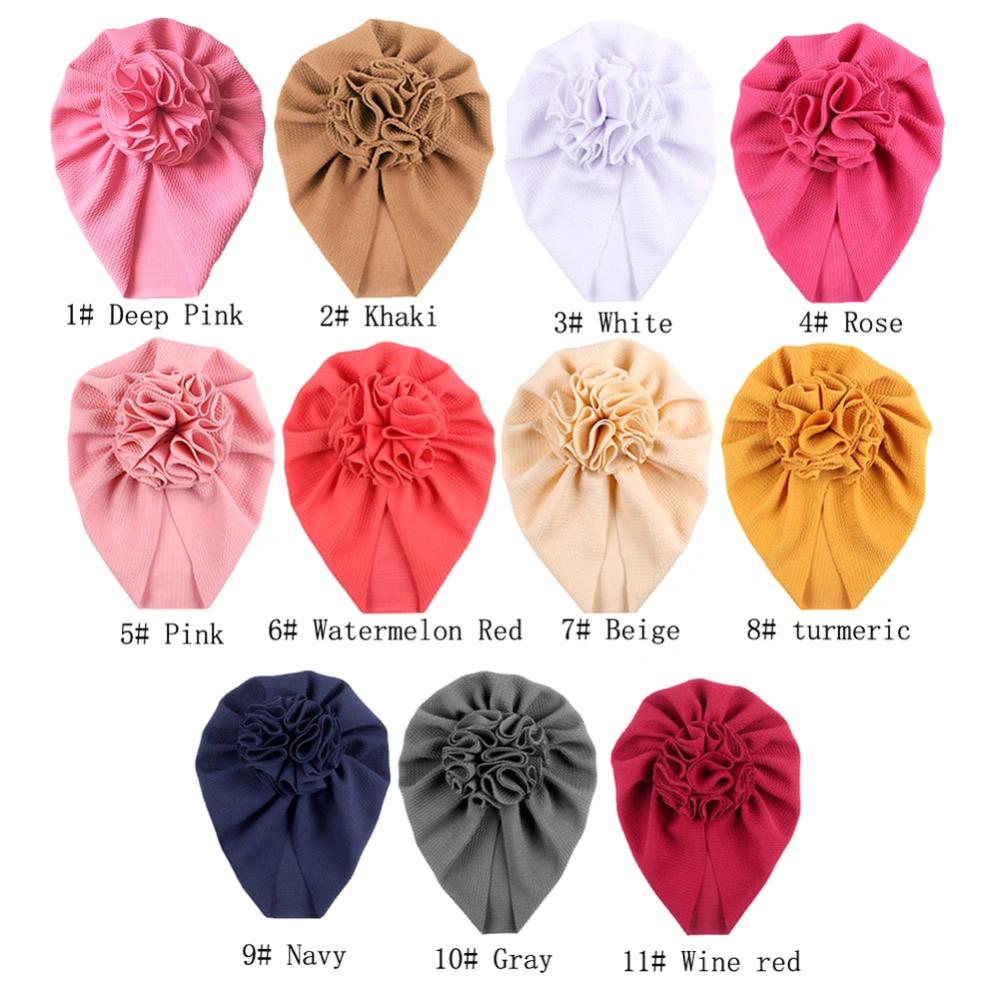 Infant Flower Hedging Cap Wild Baby Sun Flower Pleated Turban Hat