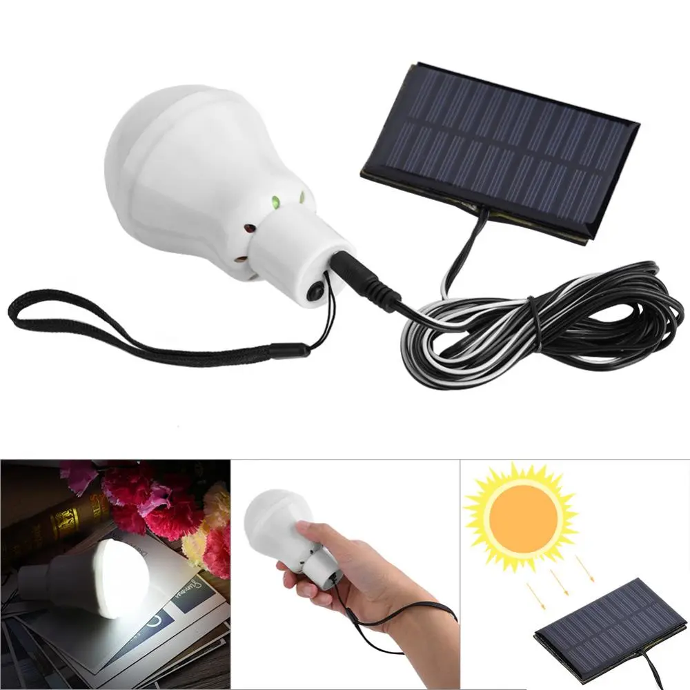 Outdoor Camping Lamp, Portable Solar Powered 12 LED Rechargeable Bulb