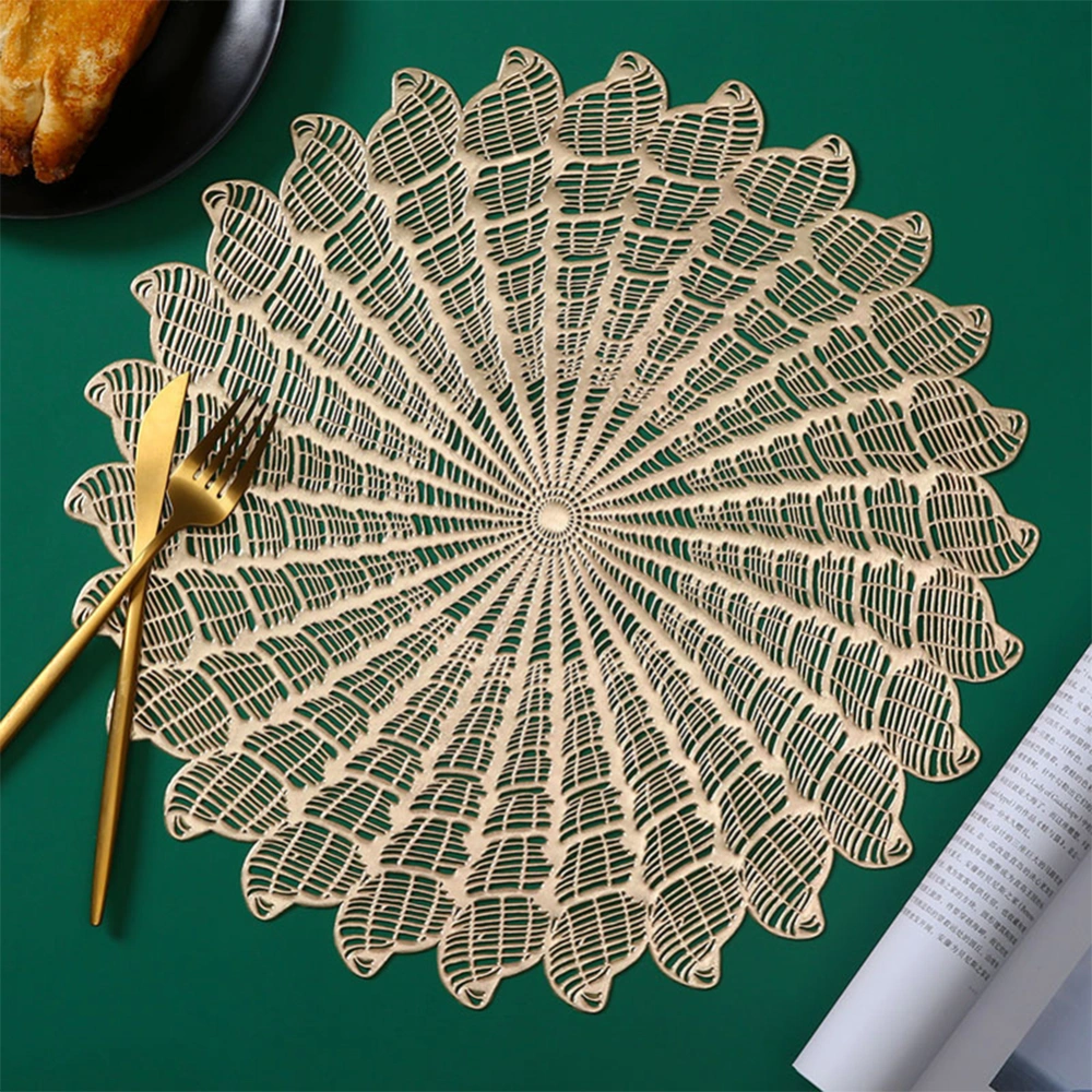 Anti-Slip Table Mats, Conch Texture Irregular Edge Round Place Mats