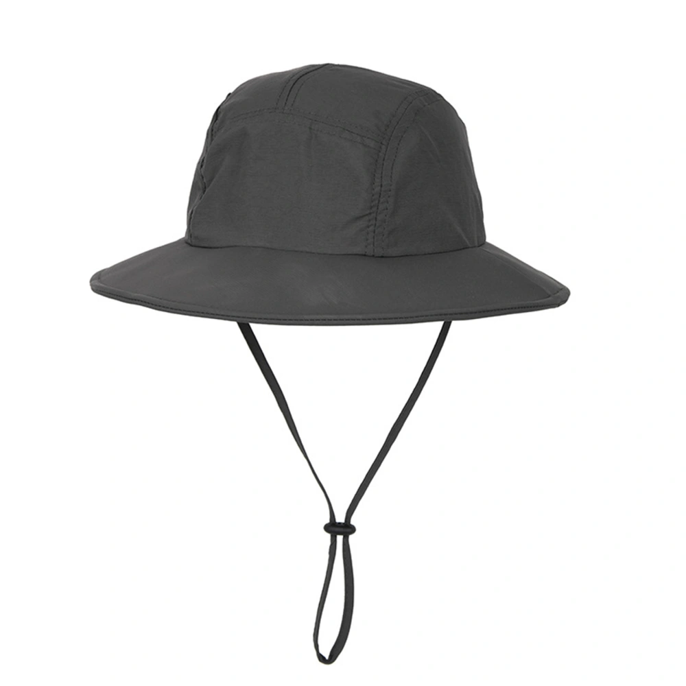 Men Women Wide Brim Sun Hat Solid Color Foldable Beach Fishman Hat 