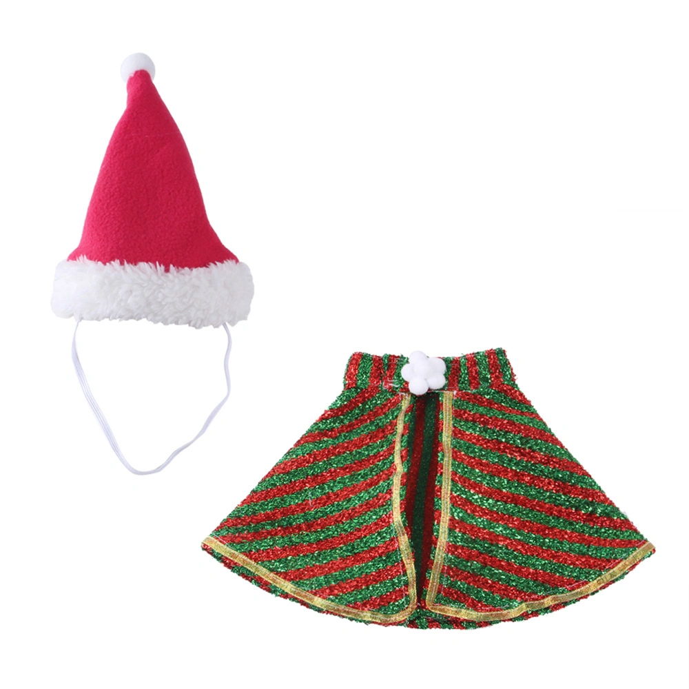 Christmas Pet Costume,Dogs and Cats Capes Outfit with Christmas Hat