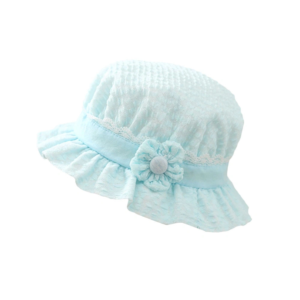 Infant Girls Fisherman Hat Flower Wide Brim Sun Protection Bucket Cap