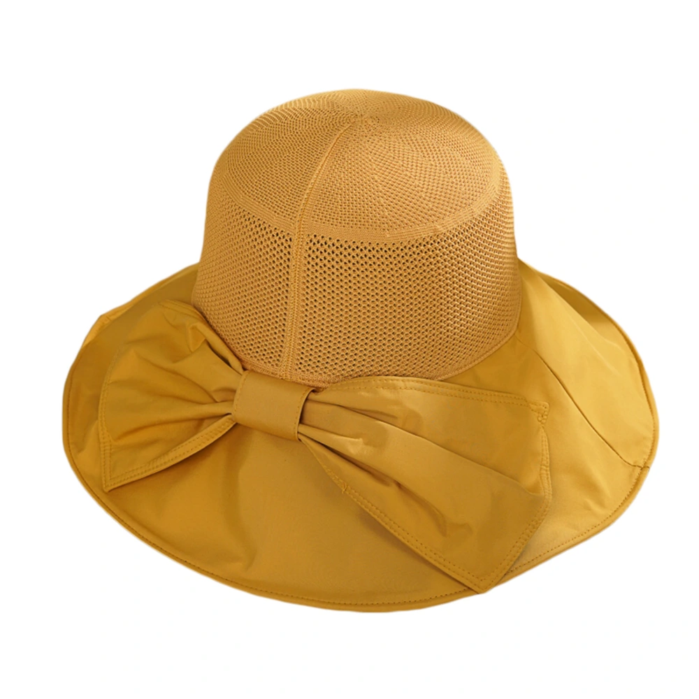 Ladies Fisherman Hat, Bow Decoration Outdoor Sun Protection Sunhat