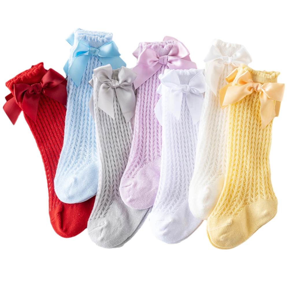 Baby Girl's Socks, Breathable Infant Stockings with Bowknot for Party