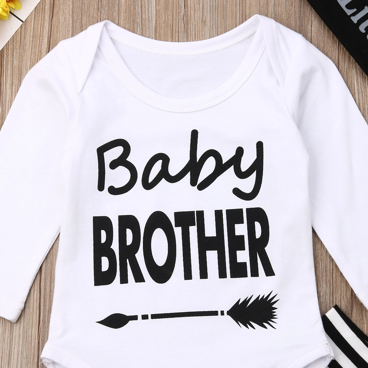 Newborn Baby Boys 3-piece Outfit Set Letter Print Romper+Pants+Hat Set
