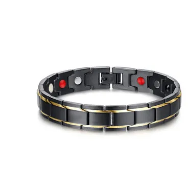 Men Titanium Steel Bracelet, Elastic Magnetic Therapy Energy Bracelet