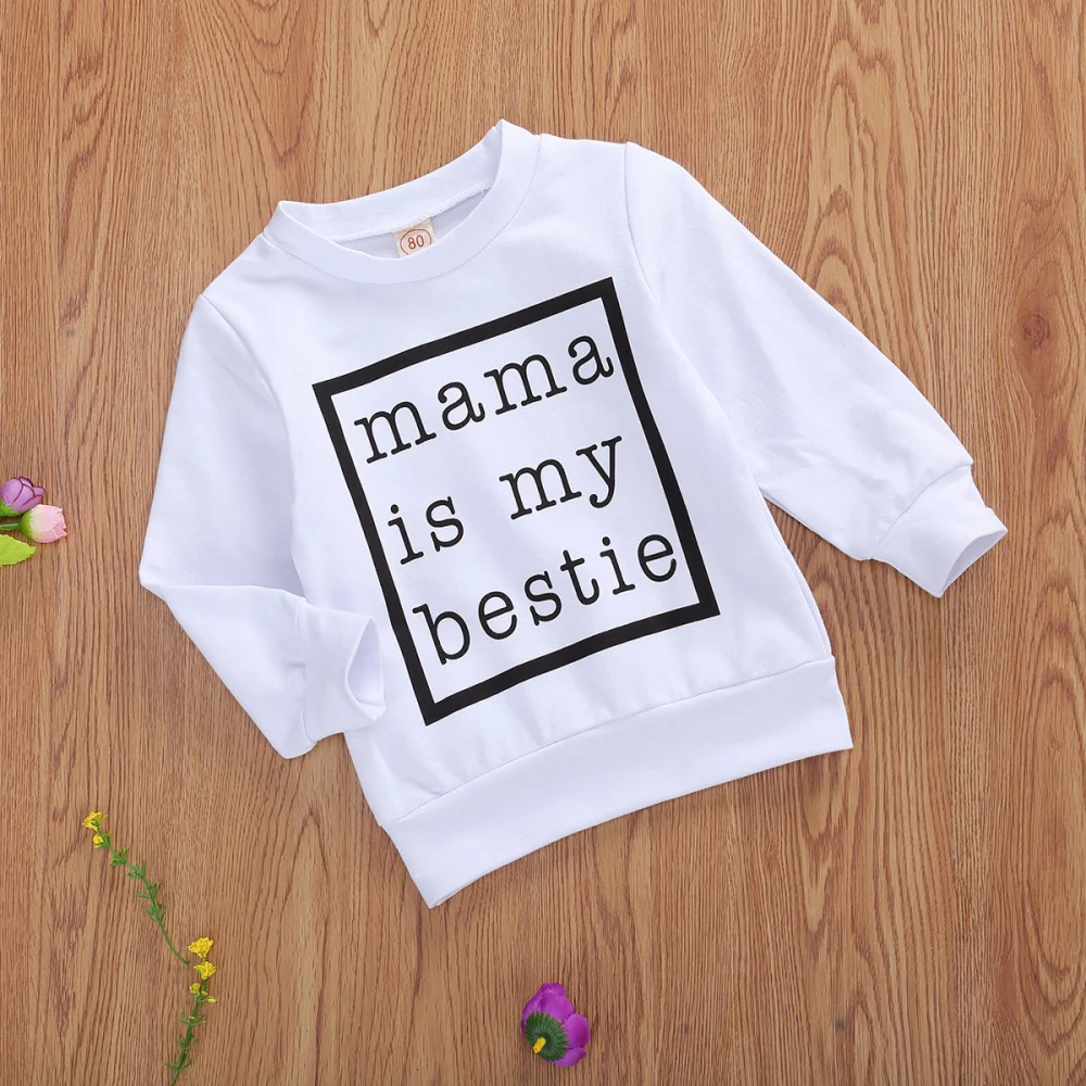 Newborn Baby Sweatshirts Tops, Long Sleeve Letter Print Loose Pullover