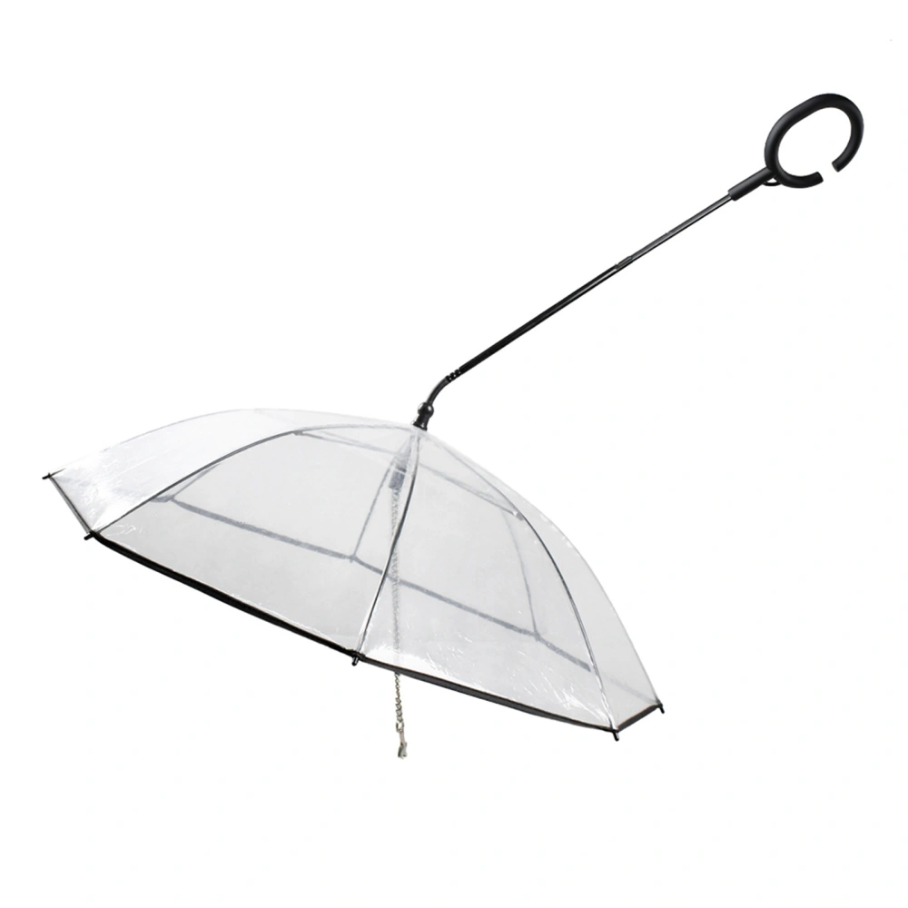 Pet Umbrella with Ergonomic Handle, Transparent Adjustable Leash