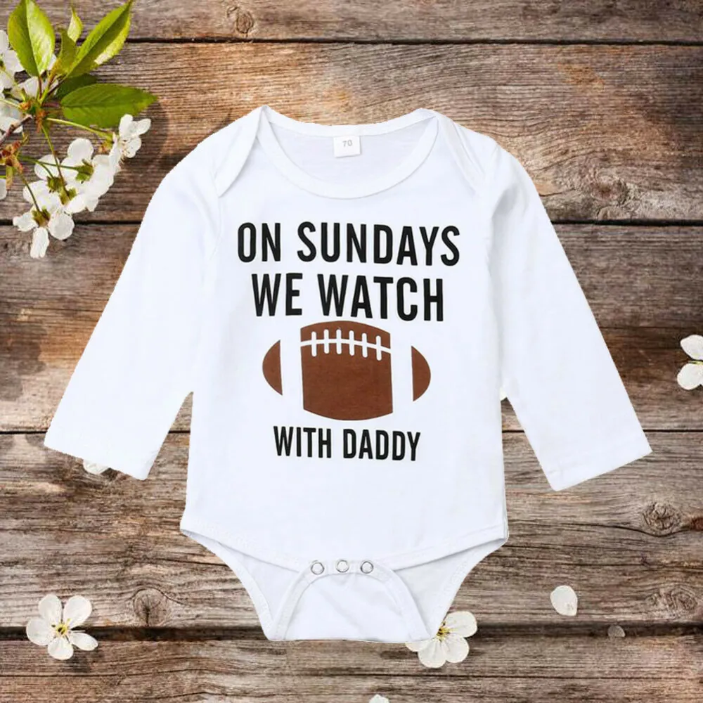 Casual Infant Newborn Letter Print Cotton Long Sleeve Romper