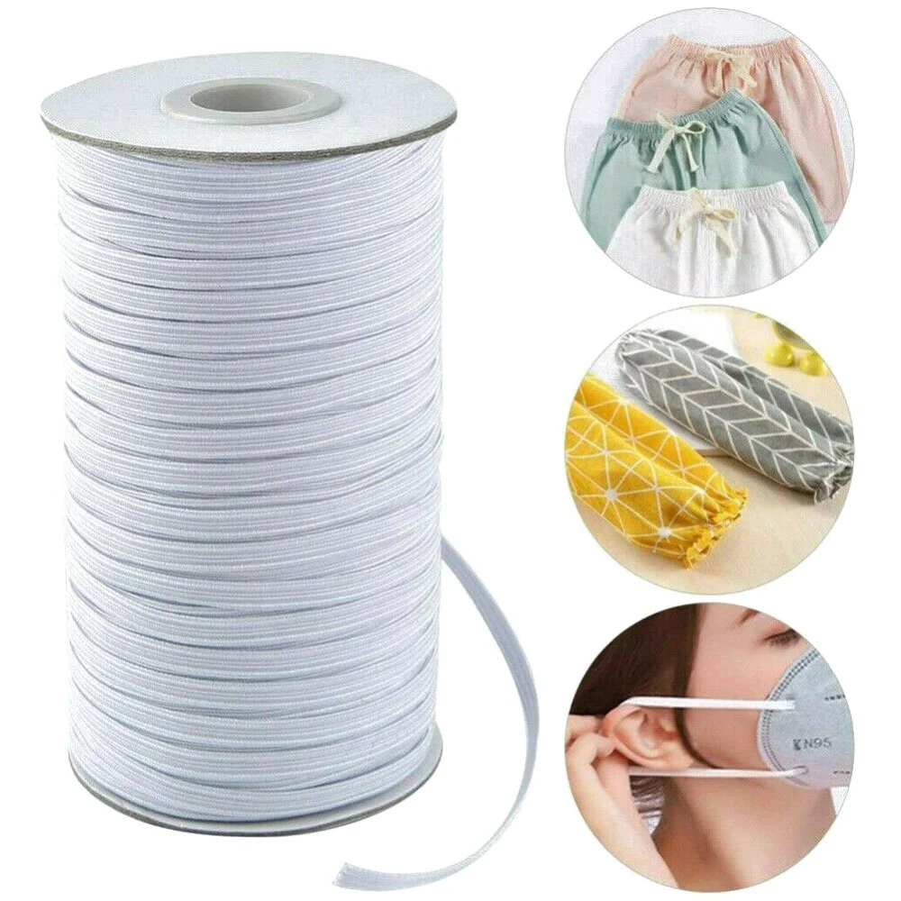 200 Yards Briaded Elastic Band Rope Wide Knit String Stretch Cord Bands